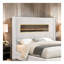 Base de lit tapissier blanche avec tête de lit contemporaine