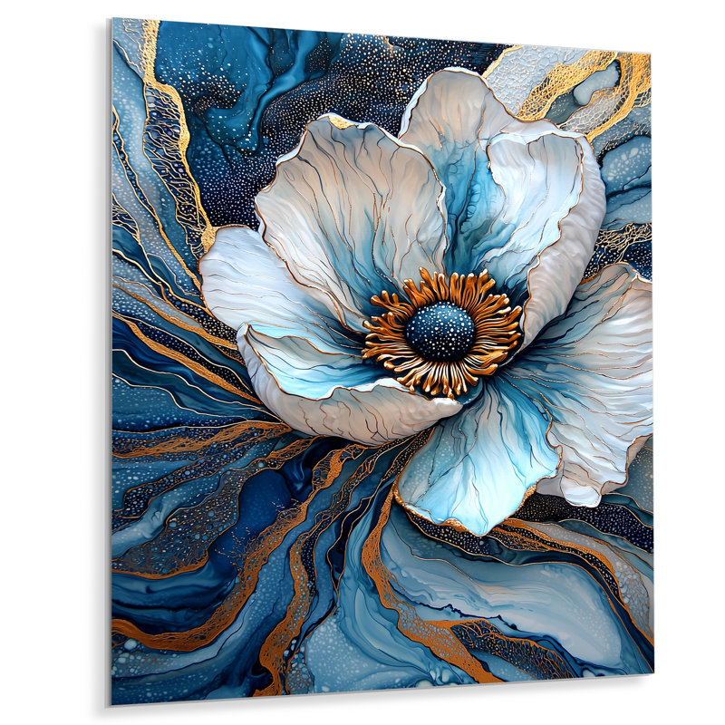 Emeraude sérénade de fleurs d'anémone IV - coquelicots, impression sur métal traditionnelle, H 20 po x l 12 po x P 0,84 po