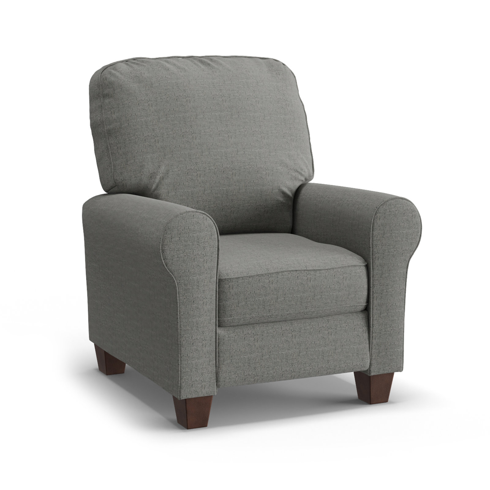 35'' Wide Manual Standard Recliner, Charcoal Grey Performance, Dark Walnut