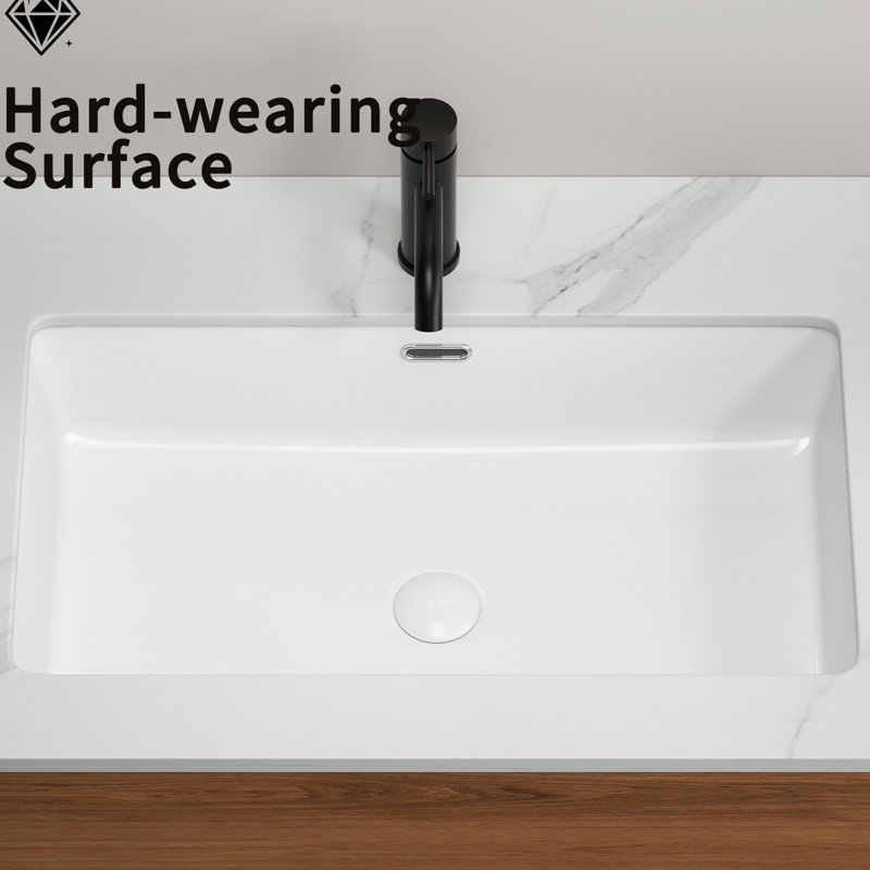 Évier encastré blanc de 28 pouces pour la cuisine et la salle de bain Wrenshall, cuve simple spacieuse, finition lisse avec base moderne, noyau solide