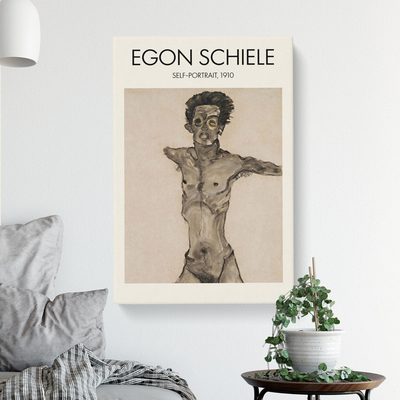 Self Portrait Vol.9 Print by Egon Schiele - Wrapped Canvas, 60cm H x 40cm W x 3cm D