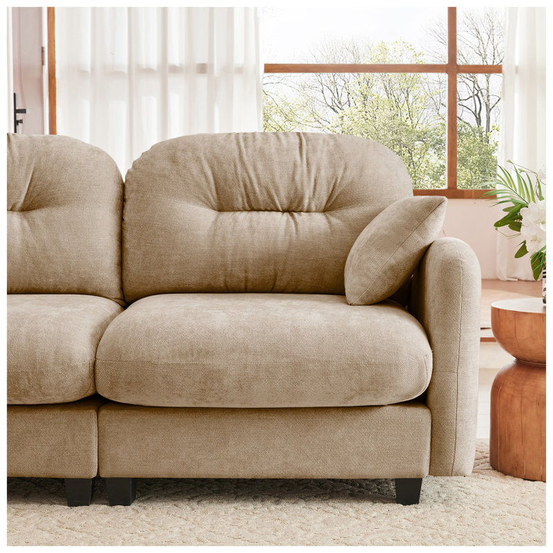 Cloud 74" W x 59.5" D x 36.6" H Chenille Modular Sectional Sofa
