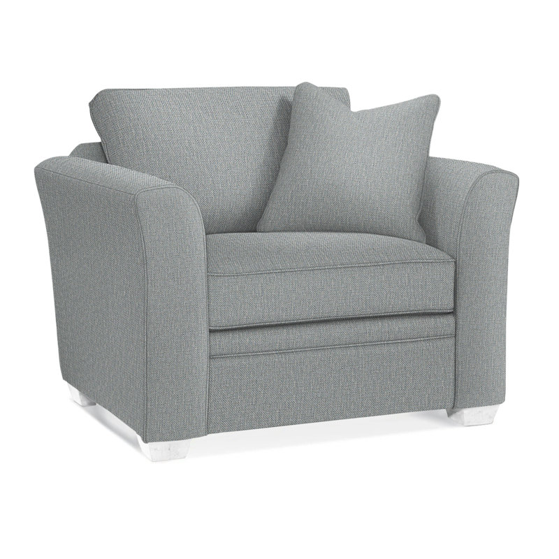 Bridgeport Armchair, Frost White, Light Blue Performance Fabric; 0851-55