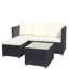 Ensemble de canapé d'extérieur en osier et table basse 5 pièces, ensemble de meubles de patio et canapé d'extérieur (coussin beige)