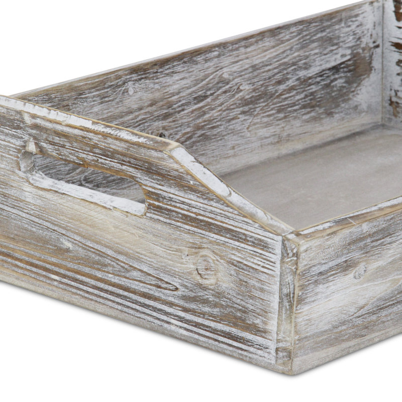 Aimaan Solid Wood Tray, White