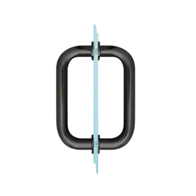 Matte Black 6 Inch Frameless Brass Shower Door Handle
