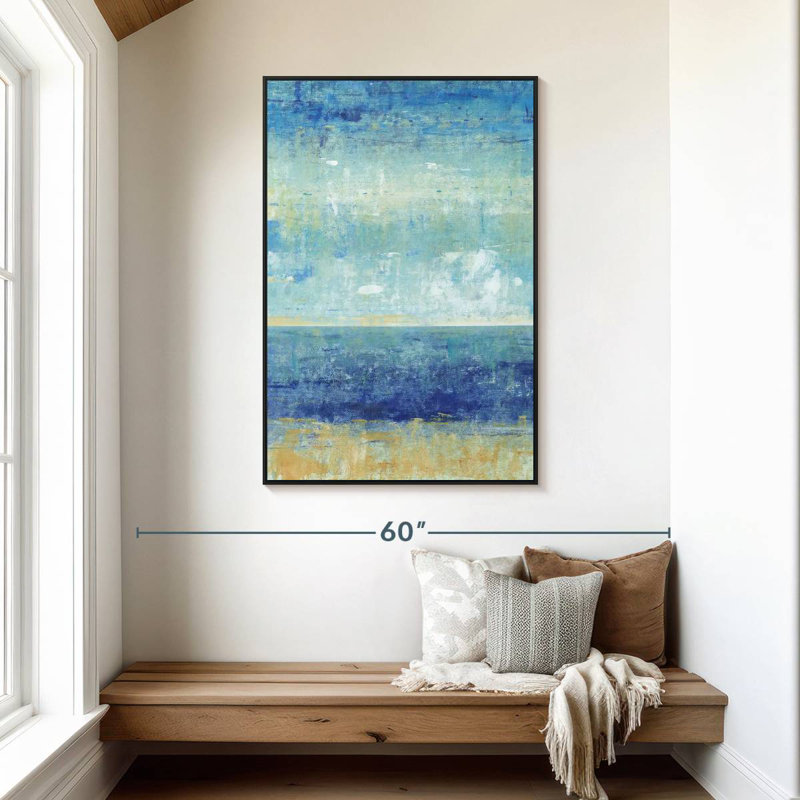 Plage Horizon II, 31 po x 46 po, Cadre flottant noir