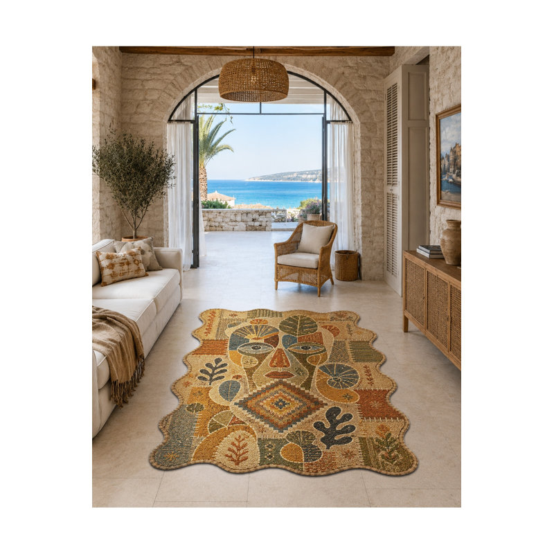 Tapis tissé à motif nautique Mosso, 4'7" x 6'7"