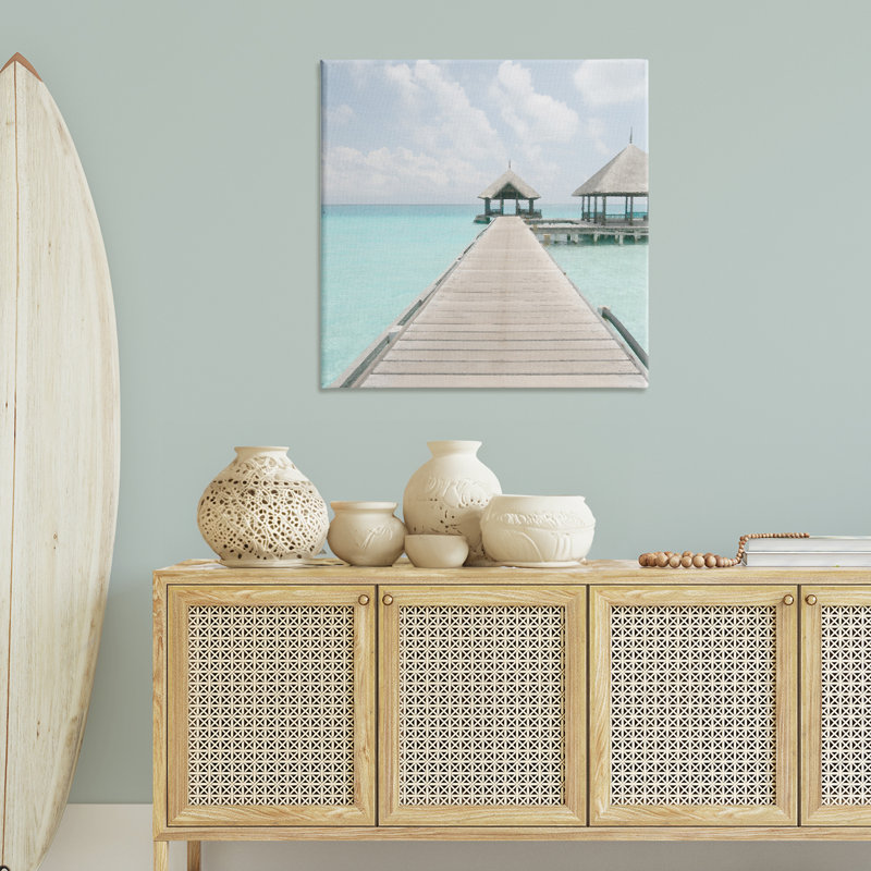 «Tropical Long Pier», art mural sur toile par Noah Bay, H 36 po x l 36 po