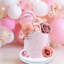 Décorations de gâteaux en forme de fleurs or rose, fleurs artificielles et papillons de fête