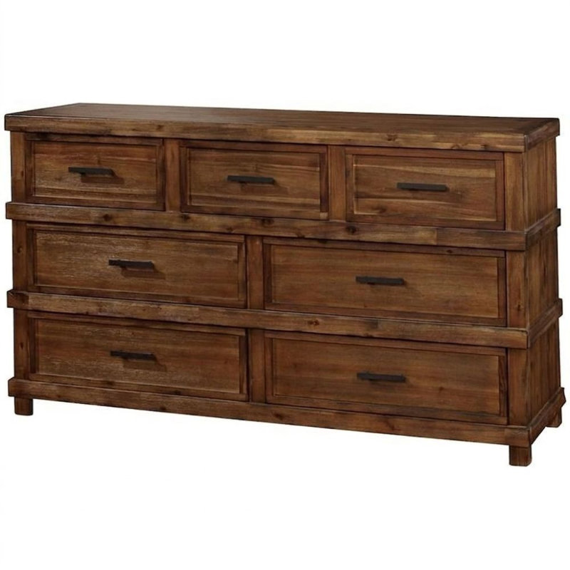 6 tiroirs Rhonda Commode en chêne antique