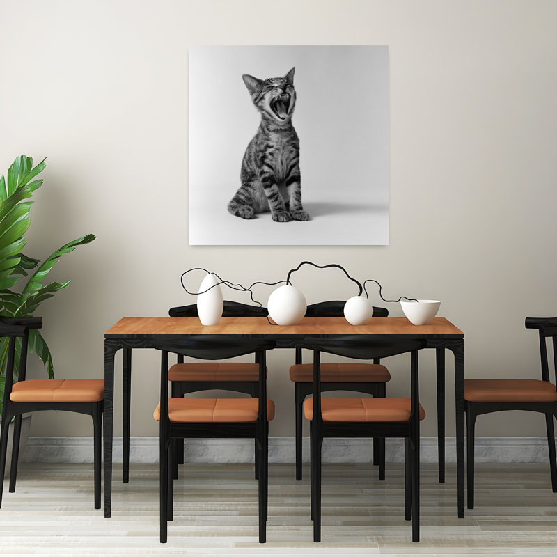 Art de chat rétro des années 1960, H 32 po x l 32 po