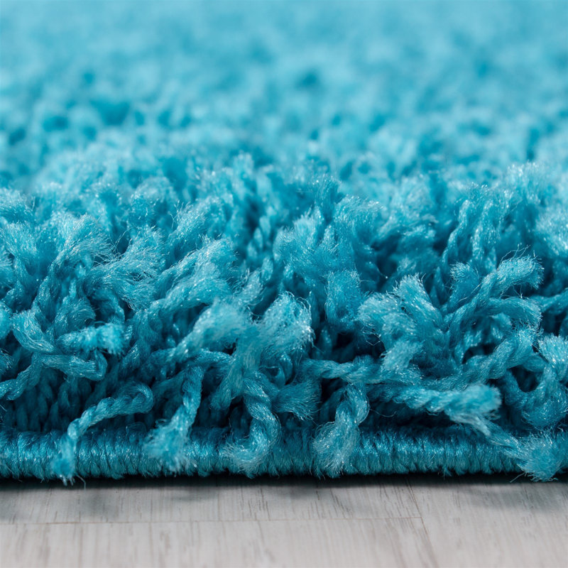 Premium Turquoise Area Rug, 7.9 x 11.2 ft | 100% Polypropylene, 1800 g/m², Pile Height: 1.2 in | Antibacterial, Jute Underside, Easy to Clean with Vacuum | Ideal for Living Room, Bedroom & Home Decor