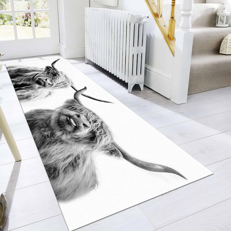 Stylish Non-Woven Soft Type Printed Rug with Intricate Geometric Design Ideal for Bedroom and Living Room Decor