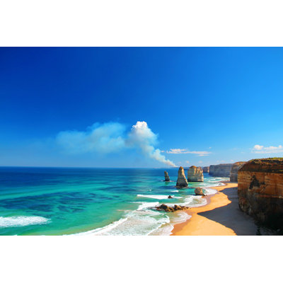 The Twelve Apostles, Australia, And A Bushfire