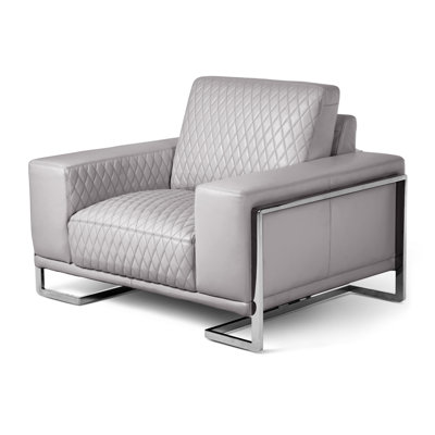 Mia Bella 51'' Wide Genuine Leather Top Grain Leather Armchair