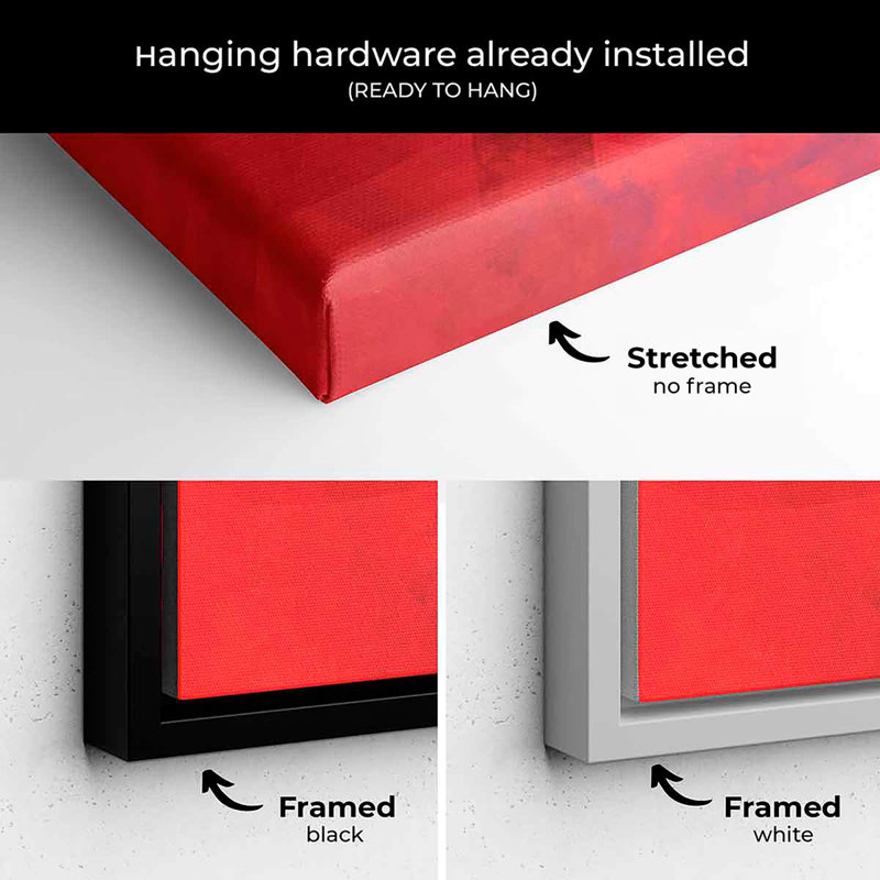 Godderd " Red Shades ", White Framed, 16" H x 20" W