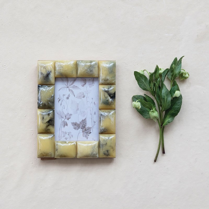 Marbled Resin Studded Photo Frame, 8" W x 10" H, Yellow