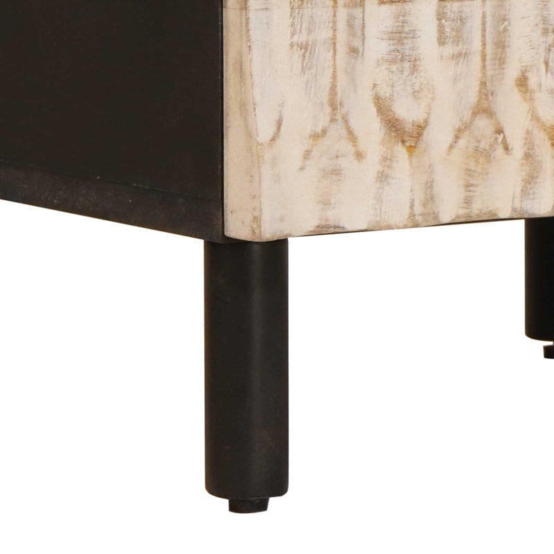 40cm W Solid Wood Bedside Table, White