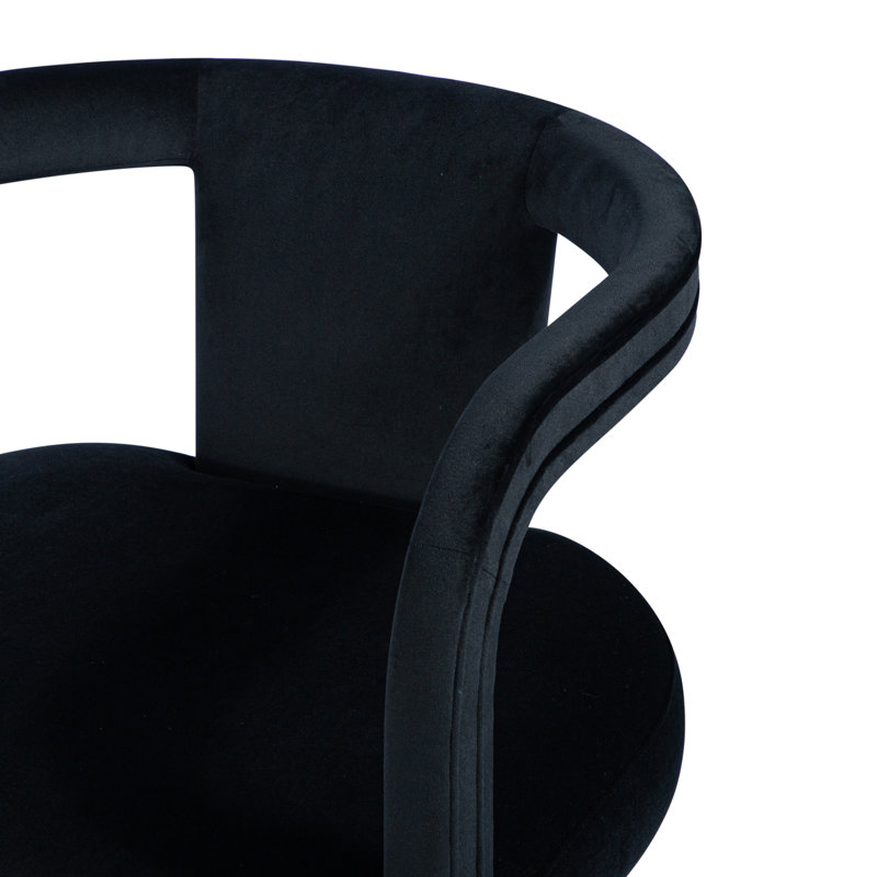 Metro Barrel Chair, Stax Black Performance Velvet