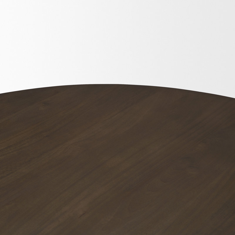 Hosmer Solid Mango Wood Round Dining Table, 30"H x 60"L x 60"W, Dark Brown