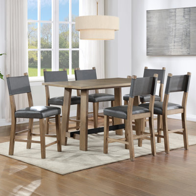  Ensemble de salle à manger à hauteur de comptoir avec chaises rembourrées Aubrey