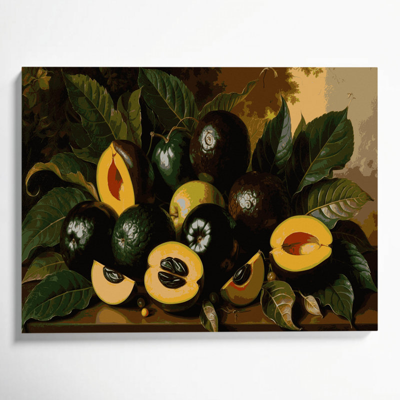 «Fruit noir Sapote», art mural sur toile, H 11 po x l 14 po