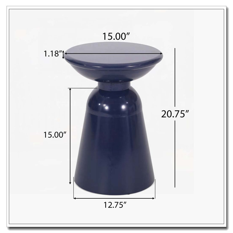 Table de bout d'extérieur en métal, Marine