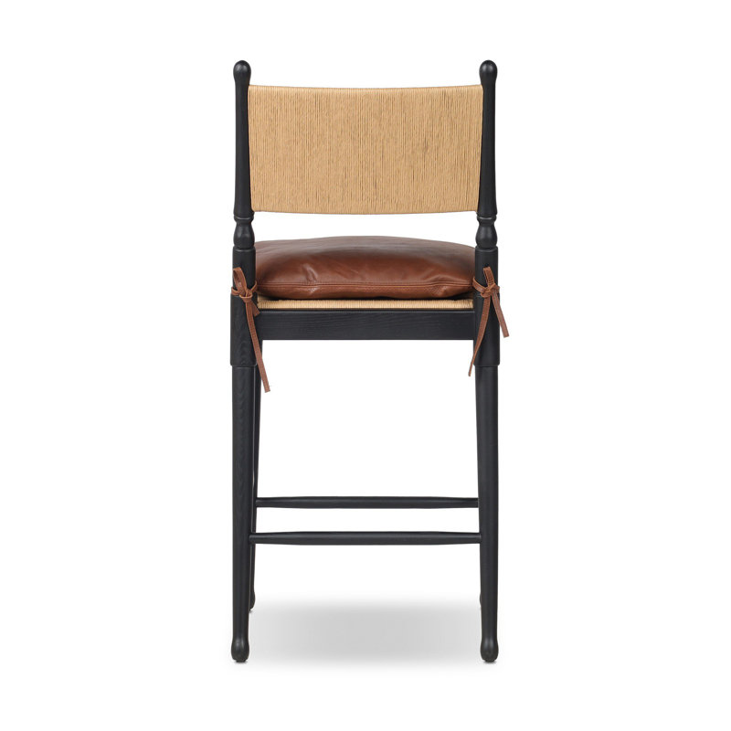Fayth Stool with Cushion, Counter Stool (25.5” Seat Height)”, Stained Black Ash