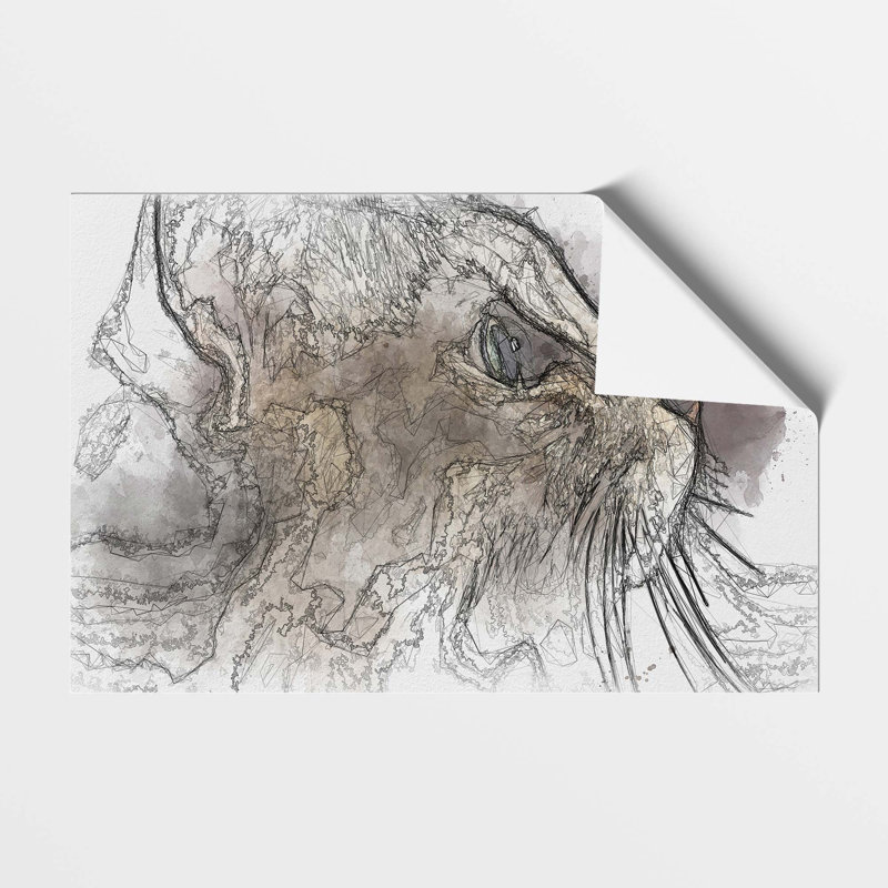 Curious Cat - Frameless Print, 29.7 cm H x 42 cm W