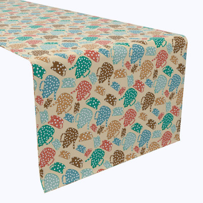 Table Runner, 100% Cotton, 16X108", Polka Dot Tea Time