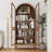 Arched Display Cabinet With Acrylic Glass Doors, Modern 5-tier Storage Bookcase For Living Room, Dining Room