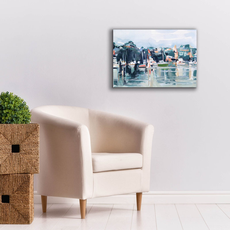 «Watercolor Bay 2» par Emma Scarvey, art mural sur toile, H 18 po x l 26 po