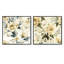 Motif victorien minimaliste minimaliste I - ensemble de 2 collages floraux carrés-101850832-101850833