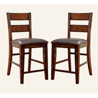 Ensemble de chaises de salle à manger à hauteur de comptoir 2 pièces en cerisier foncé