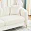 2 places blanches de 61 po avec pieds dorés, design moderne pour le style chenille en métal d'inspiration rétro