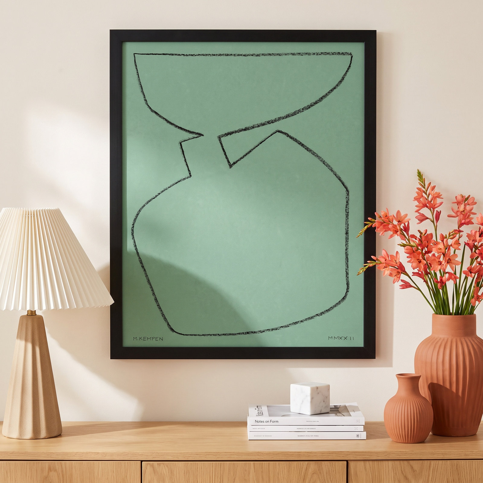 Freya "Sage 2" Print, 16" W x 20" H, Black Framed