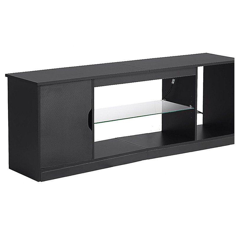 Meuble télé pour téléviseur de 65 po ou moins avec meuble télé avec tablette en verre