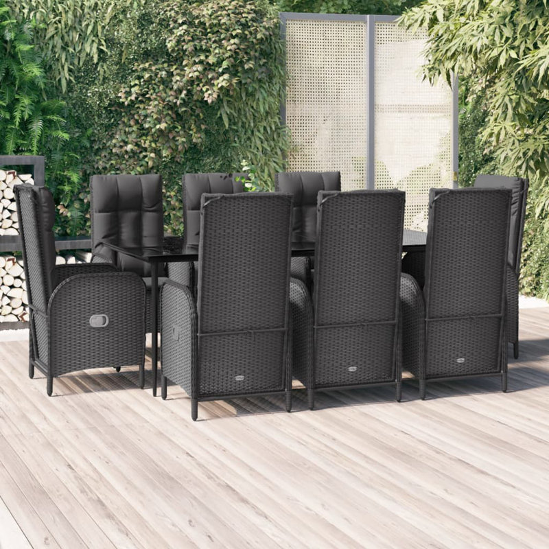 Ensemble repas d'extérieur Takeisha, Noir, 6, H 29,1 po x l 27,6 po x L 55,1 po