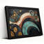 Art mural sur toile noir encadré pour le salon, la chambre à coucher, le bureau ou le vestibule - décoration murale décorative avec motif abstrait-130572087-130572094