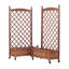 Lit de jardin surélevé avec treillis, ensemble de 2 jardinières en bois et support à plantes avec supports d'escalade