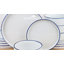Waterside 12pc Stackable Colour Rim Porcelain Dinner Set-124792280