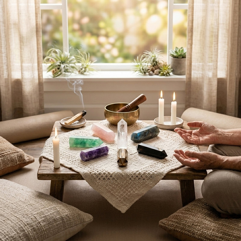  Ensemble de piliers en cristal de chakra multi-pierres précieuses naturelles de 1,97 pouce 7 pièces - Décoration de table de tour hexagonale polie à la main et décoration de maison