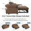 Canapé-lit futon convertible de 65 po de largeur avec canapé-lit, table d'appoint, ports USB et accoudoirs de rangement de type C-1747841022