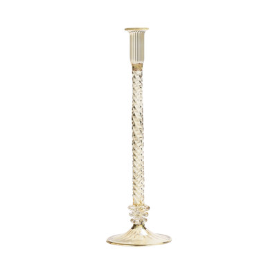F2023 14'' H Glass Tabletop Candlestick