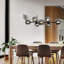 LED pendant light 8-light E27 glass design height-adjustable chandelier Lailah 105cm-1010069271