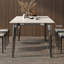 Ensemble de table de salle à manger rectangulaire en acier inoxydable-109694595