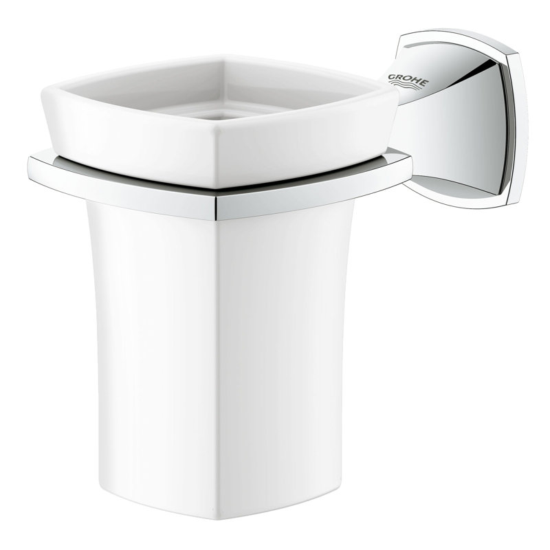 Porte-brosse à dents et gobelet Grandera®, Nickel brossé