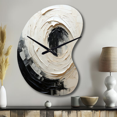 Minimalist Spiral - Boom Shape Black Wall Clock Sculpture