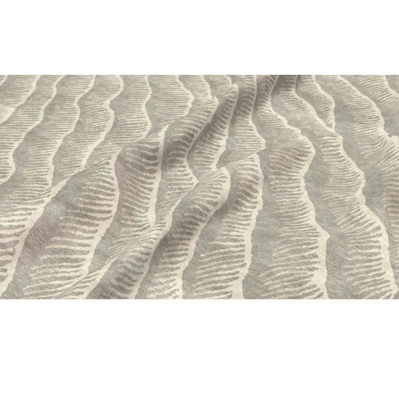 Rippling Hand Knotted Abstract Area Rug in Tin, Runner 2' x 9'
